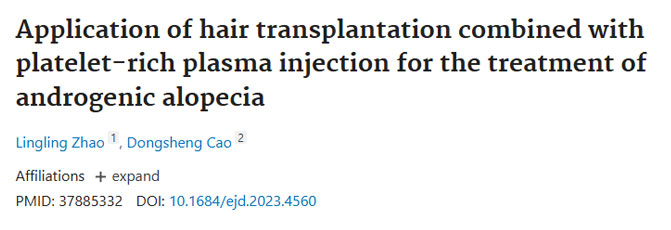 OTEK TriBoost® Protokol 6 Application of hair transplantation combined with platelet rich plasma injection for the treatment of androgenic alopecia